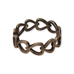 Heart‎ Link Sterling Silver 925 Toe Ring Eternity Band Women's Jewelry Size 3